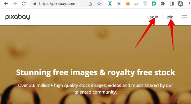 PixaBay home page
